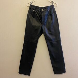Newport News Black Leather Pants